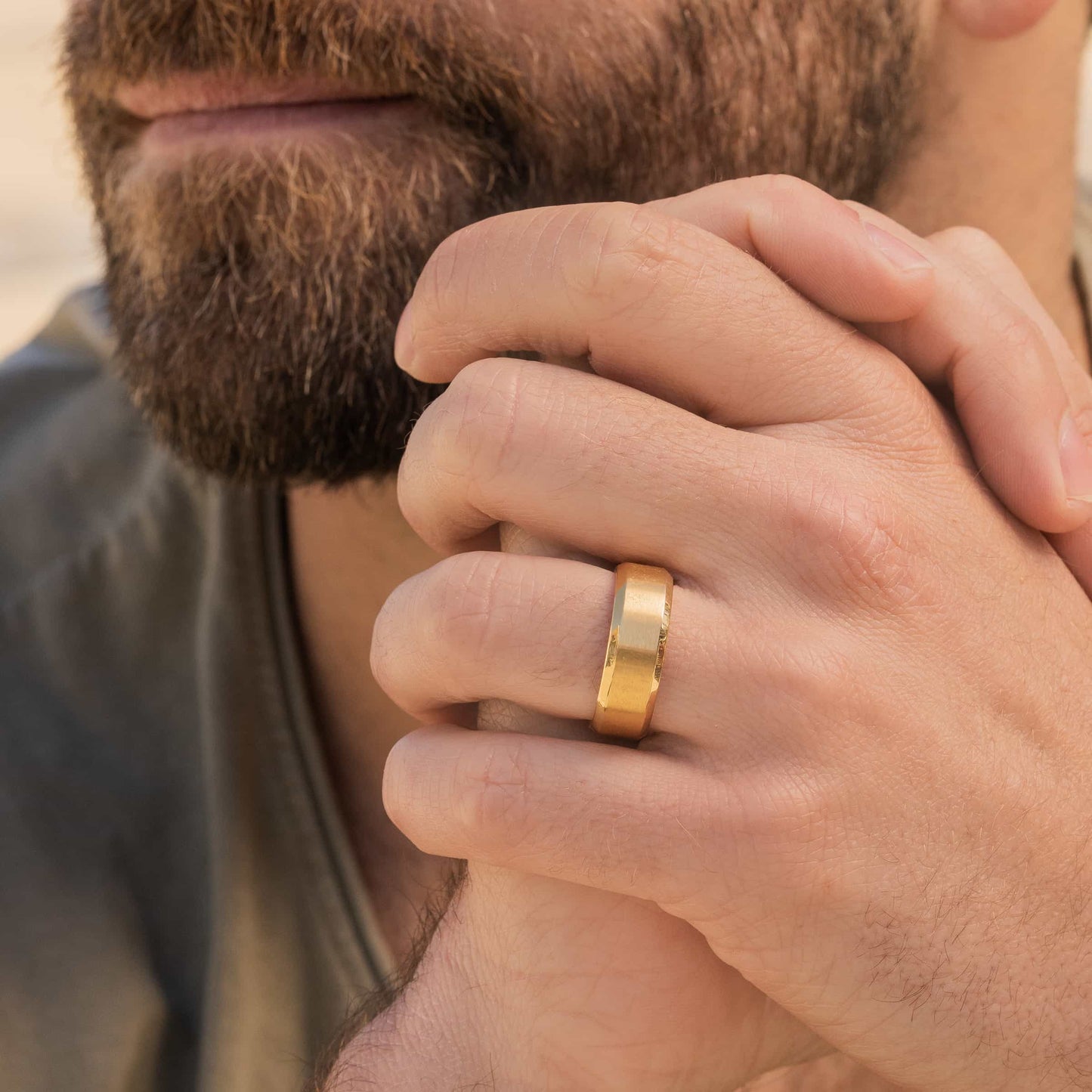 Golden Titanium Ring-High Quality