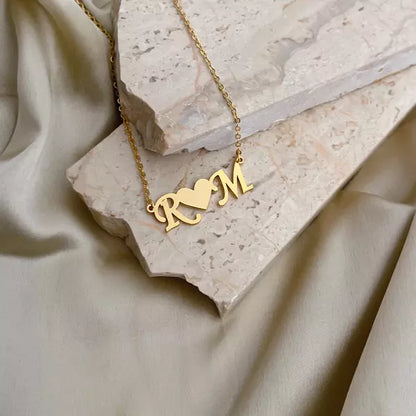 Letter Style Couple Name Necklace