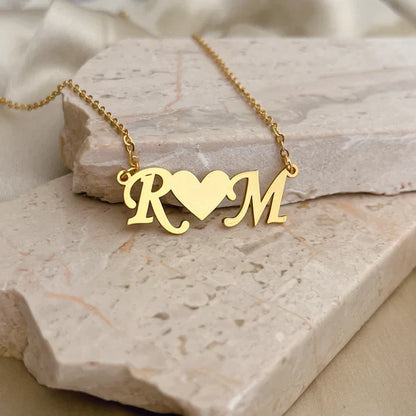 Letter Style Couple Name Necklace
