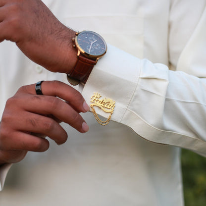 Customized Cufflink With Mustache & Crown