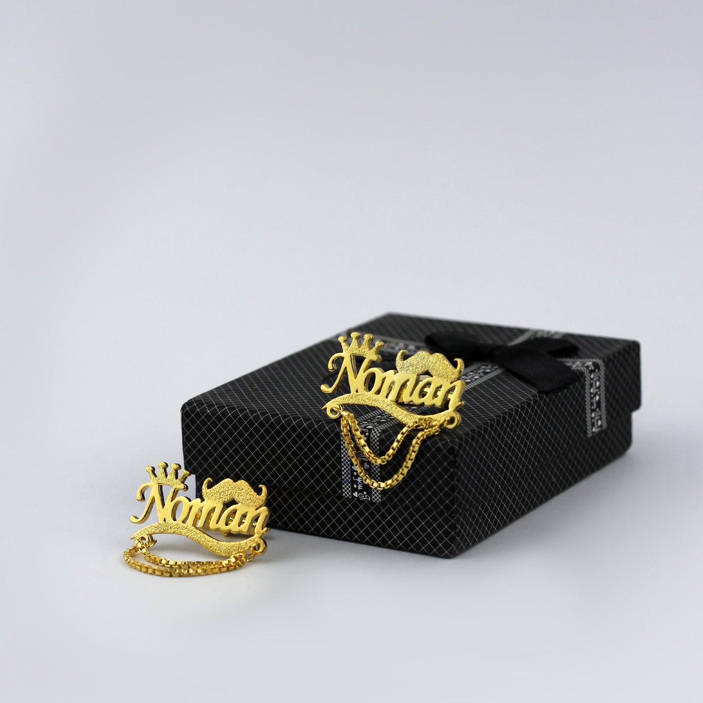 Customized Cufflink With Mustache & Crown