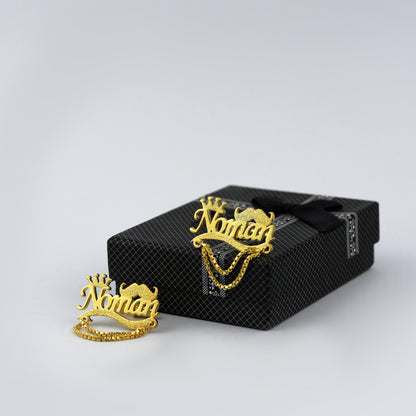 Customized Cufflink With Mustache & Crown