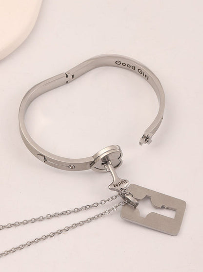 Locking Love Bracelet with Necklace 925 Silver