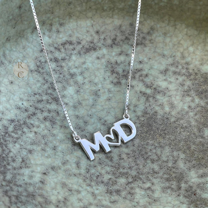 Letter Style Couple Name Necklace